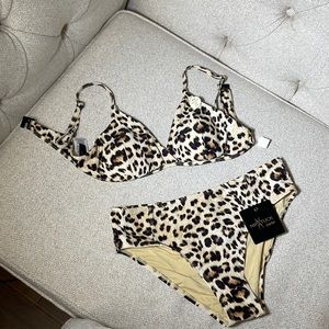 NWT! 🔥 Hot! Leopard 🐆 Print Body Shaping Sliming Bikini Set sz 8